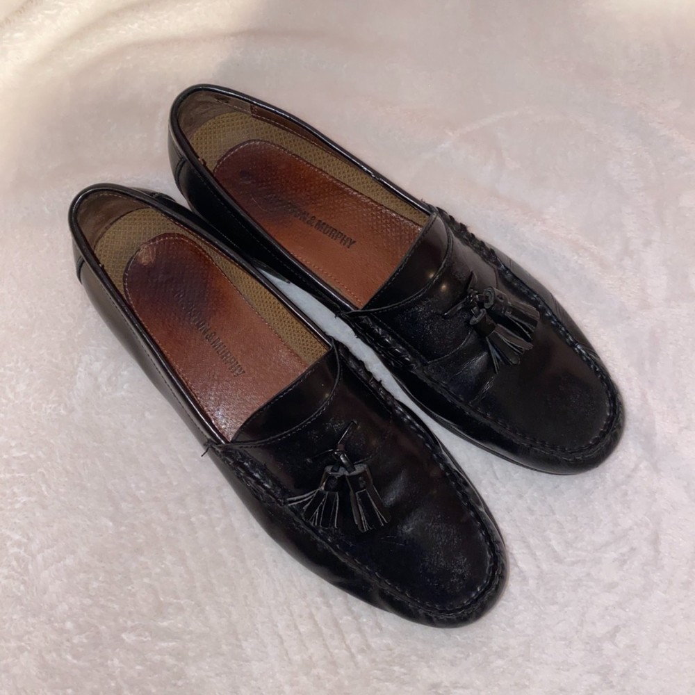 Johnston and Murphy men's black tassel moccasin size 11M